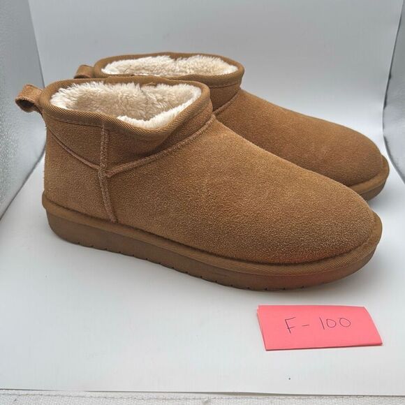 CUSHIONAIRE Women's Hip 2 Genuine SuedeβAnkle Snow Boots SIZE 9.5 CHESTNUT PREOW - Picture 1 of 7